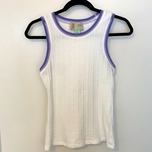 Ribbed Cami with Purple Detail